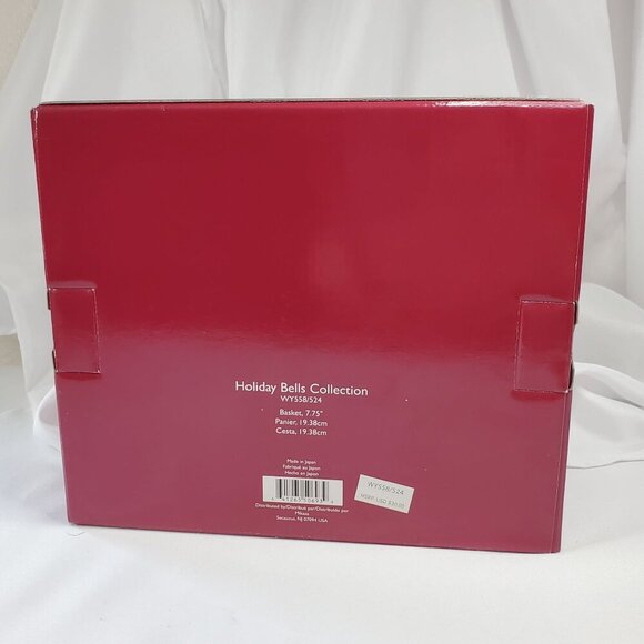 Mikasa Celebrations Holiday Bells Collection Basket 7.75" Clear & Red Christmas - Picture 16 of 16